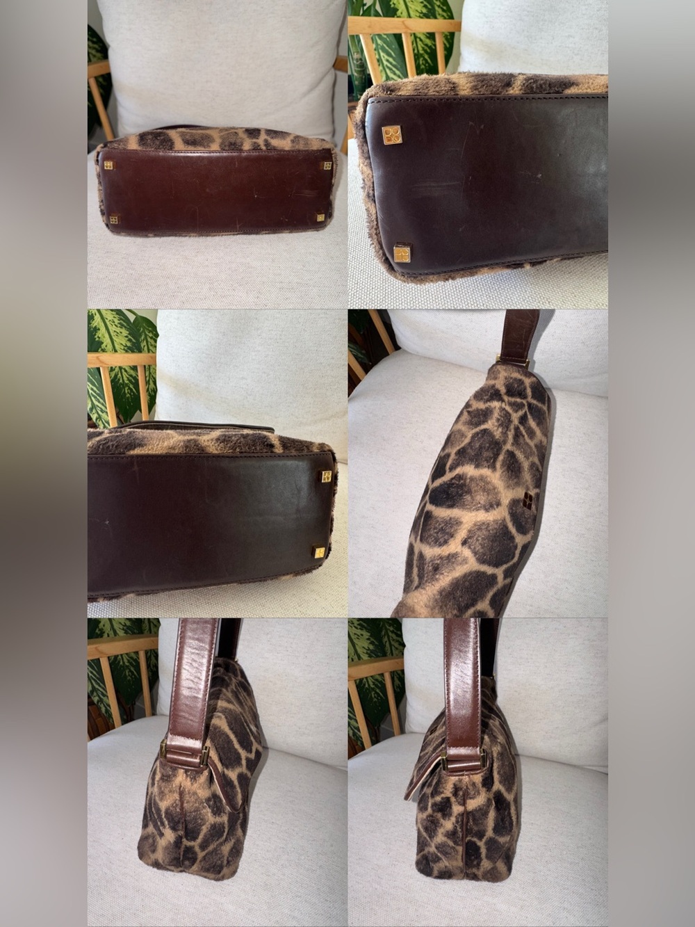 Vintage Kate Spade New York Giraffe Animal Print Brown Shoulder Bag Baguette 90s - Picture 15 of 17